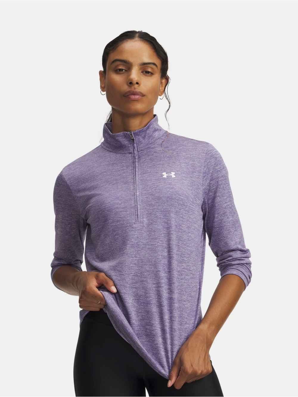 Purple Under Armour long sleeve top in loose size medium. UA Tech Twist